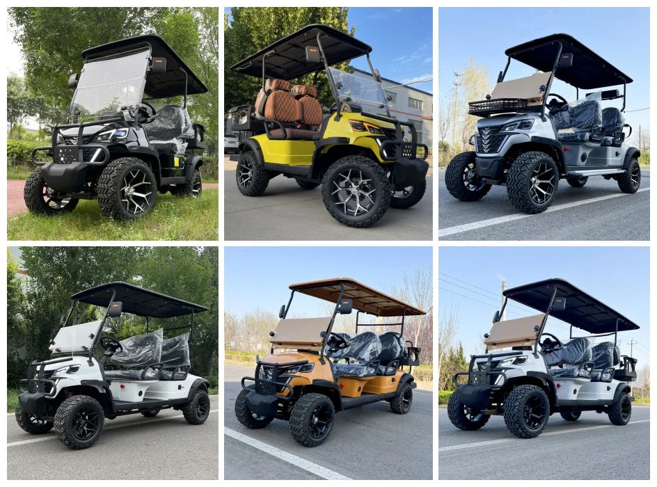 Touring Electric Golf Cart — Multi-Purpose Hunting Cart with Folding Windshield & Touch Display