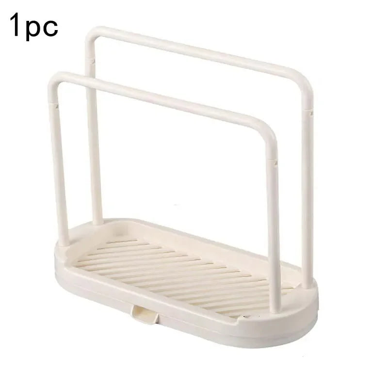 Kitchen Sink Drain Storage Basket — 2-Piece Sponge & Rag Drainage Shelf Organizer