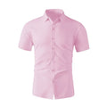 Men's No-Iron Solid Color Short Sleeve Shirt — Wrinkle-Free Casual Shirt