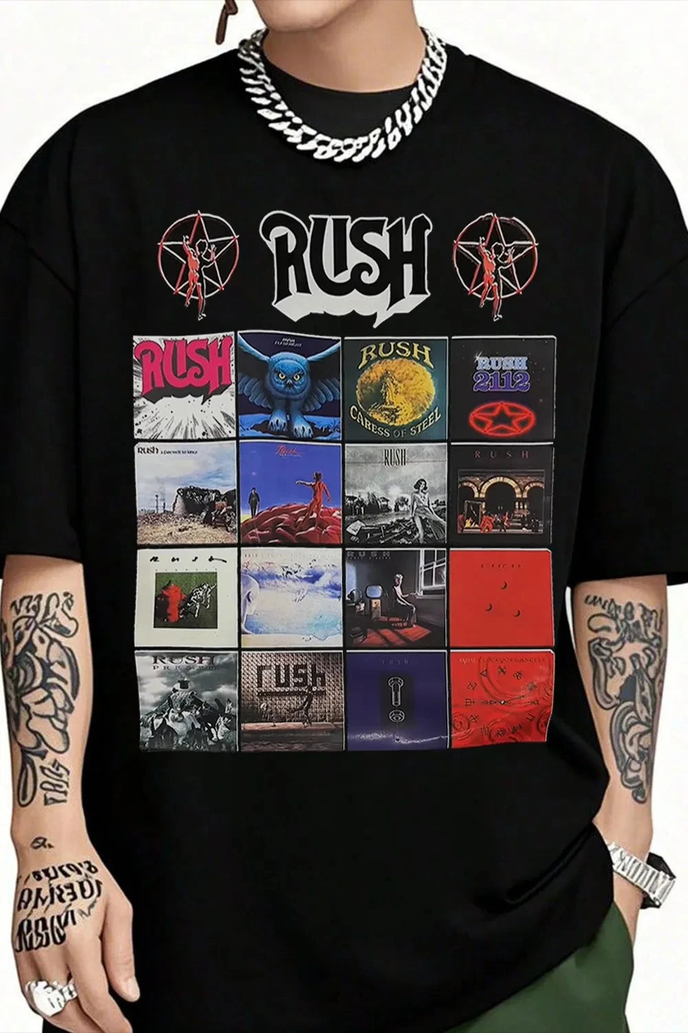 Rush Band Graphic T-Shirt — Unisex Cotton Short Sleeve Casual Loose Tee