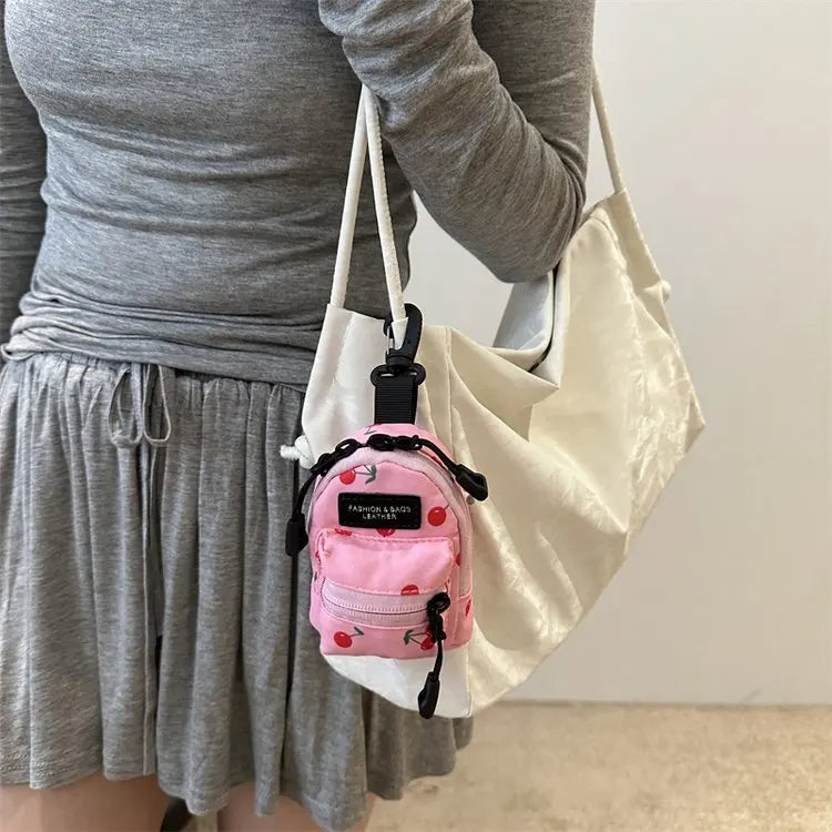 Women Small Bag Mini Lipstick Headphones Trendy Fashionable Pendant Bag Simple Niche Design Fabric Single-shoulder Crossbody Bag