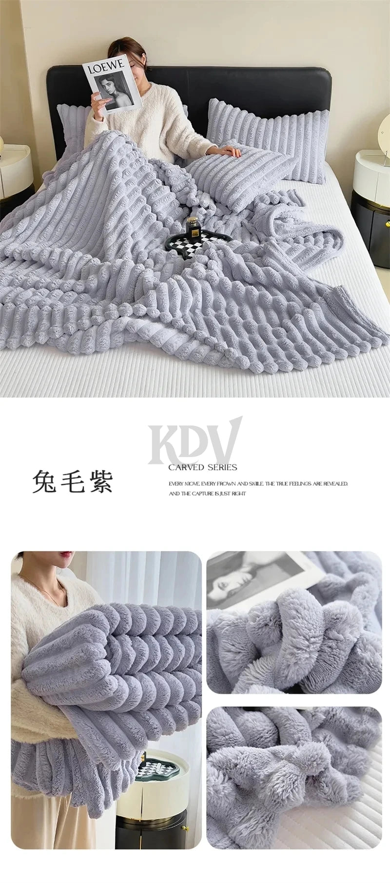 Faux Rabbit Fur Blanket – Plush Throw & Bedding Set Options