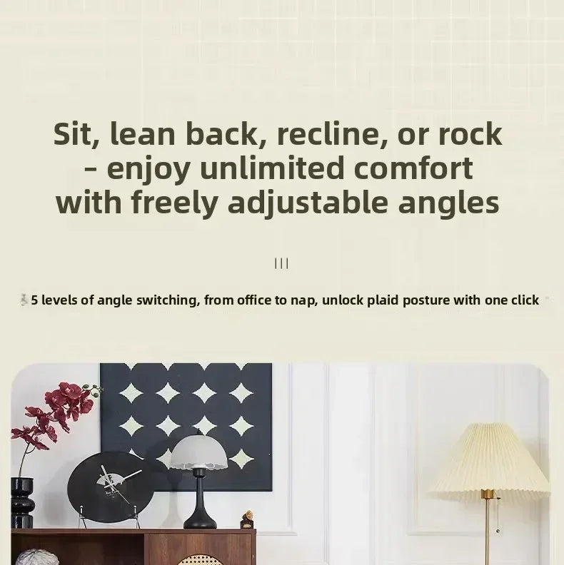 Adjustable Folding Rocking Chair with Cushioned Seat
