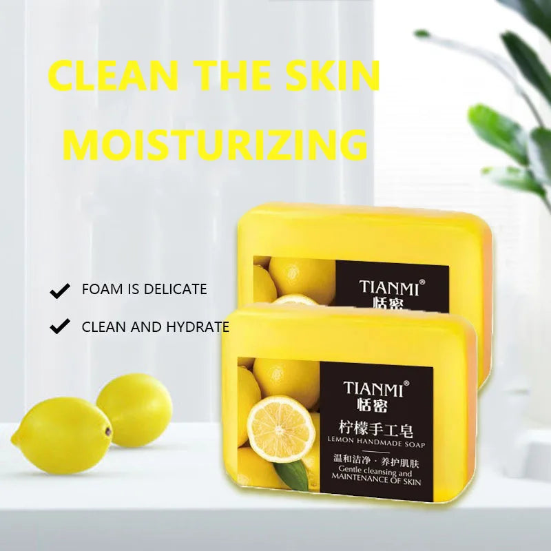 Lemon Handmade Soap Bar – Moisturizing & Cleansing for All Skin Types, 140g (2-Pack)