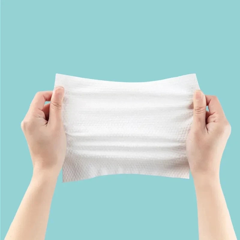 Soft. Pure. Disposable. — 100% Cotton Face Towels | 100 Count, Makeup Removing Wipes, Deep Cleansing, Skin-Safe, 15x20cm