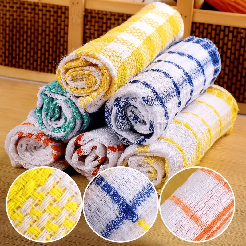 Soft Absorbent Kitchen Cleaning Cloths 10-Pack – Reusable Polyester Dish Cloths for Home & Kitchen