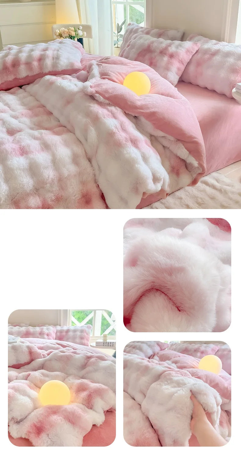 Plush Solid Color Duvet Cover – 300TC Warm Skin-Friendly Comforter Cover, 11 Colors & 4 Sizes