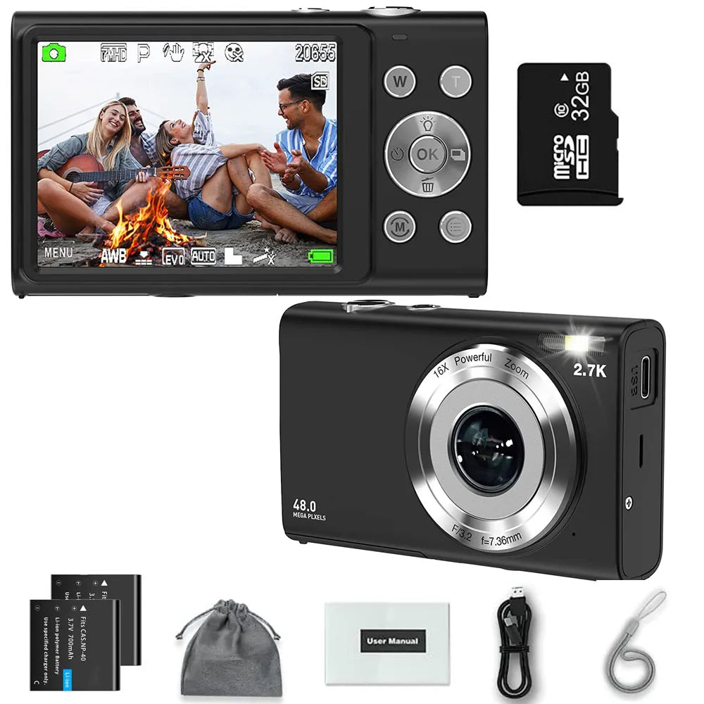 4K Digital Autofocus Vlogging Camera — 48MP with 2.8" Screen for Kids & Adults