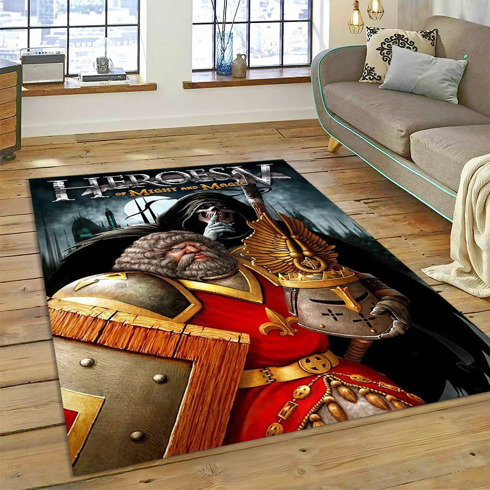 Heroes of Might & Magic Retro Gaming Rug – Non-Slip Floor Mat for Living Room, Bedroom & Sofa, 27 Designs & 9 Sizes