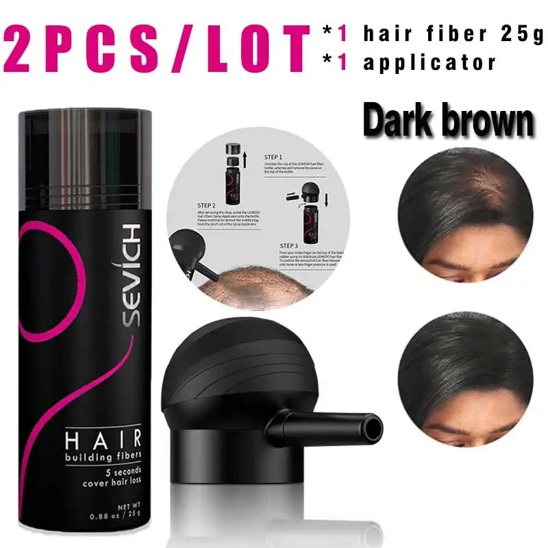 SEVICH Hair Building Fiber Set — Keratin Powder for Bald Spots & Hair Loss