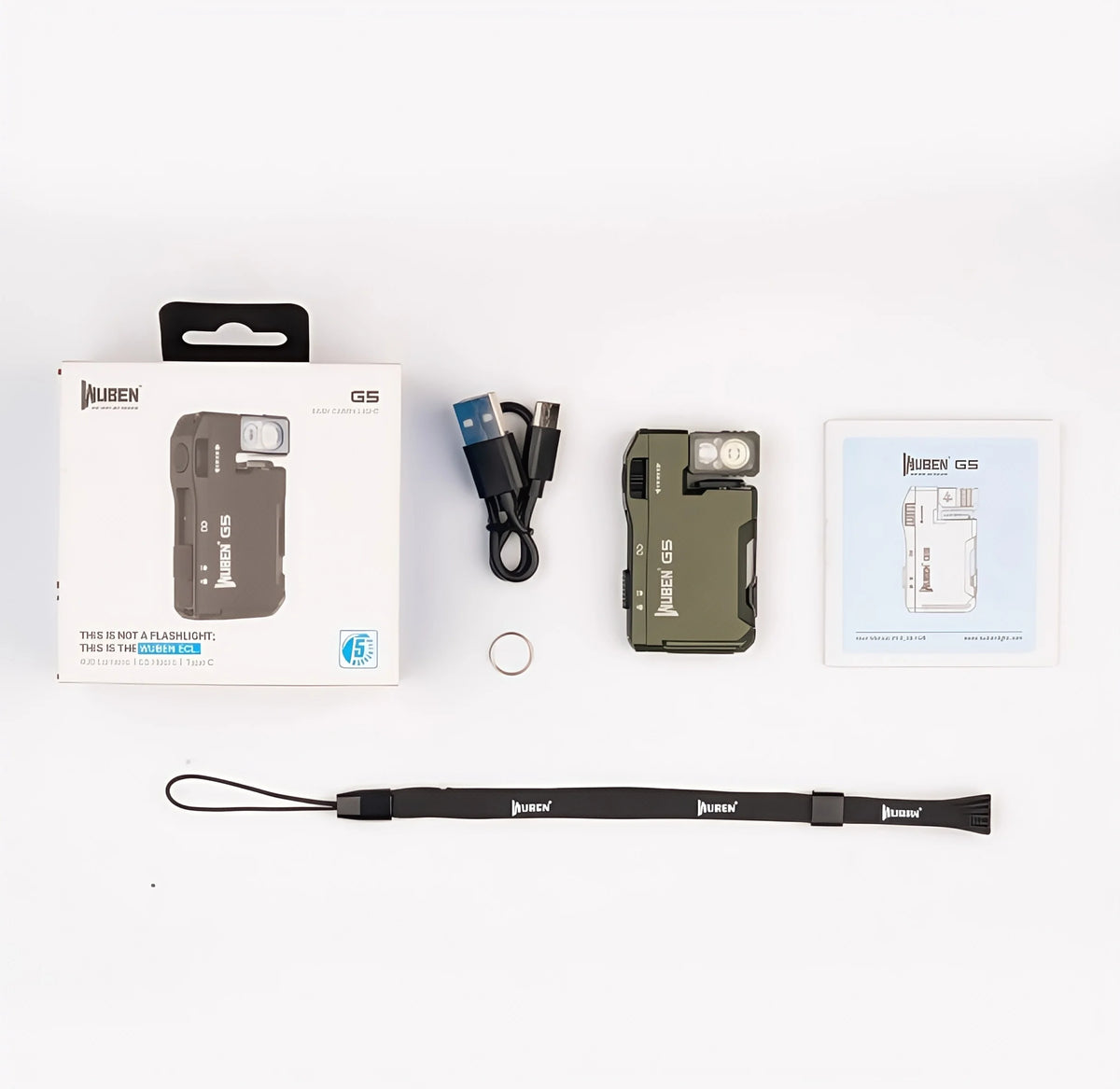 WUBEN G5 EDC Flashlight – 400 Lumens Dual Light Sources with RGB Light & Portable Pocket Design