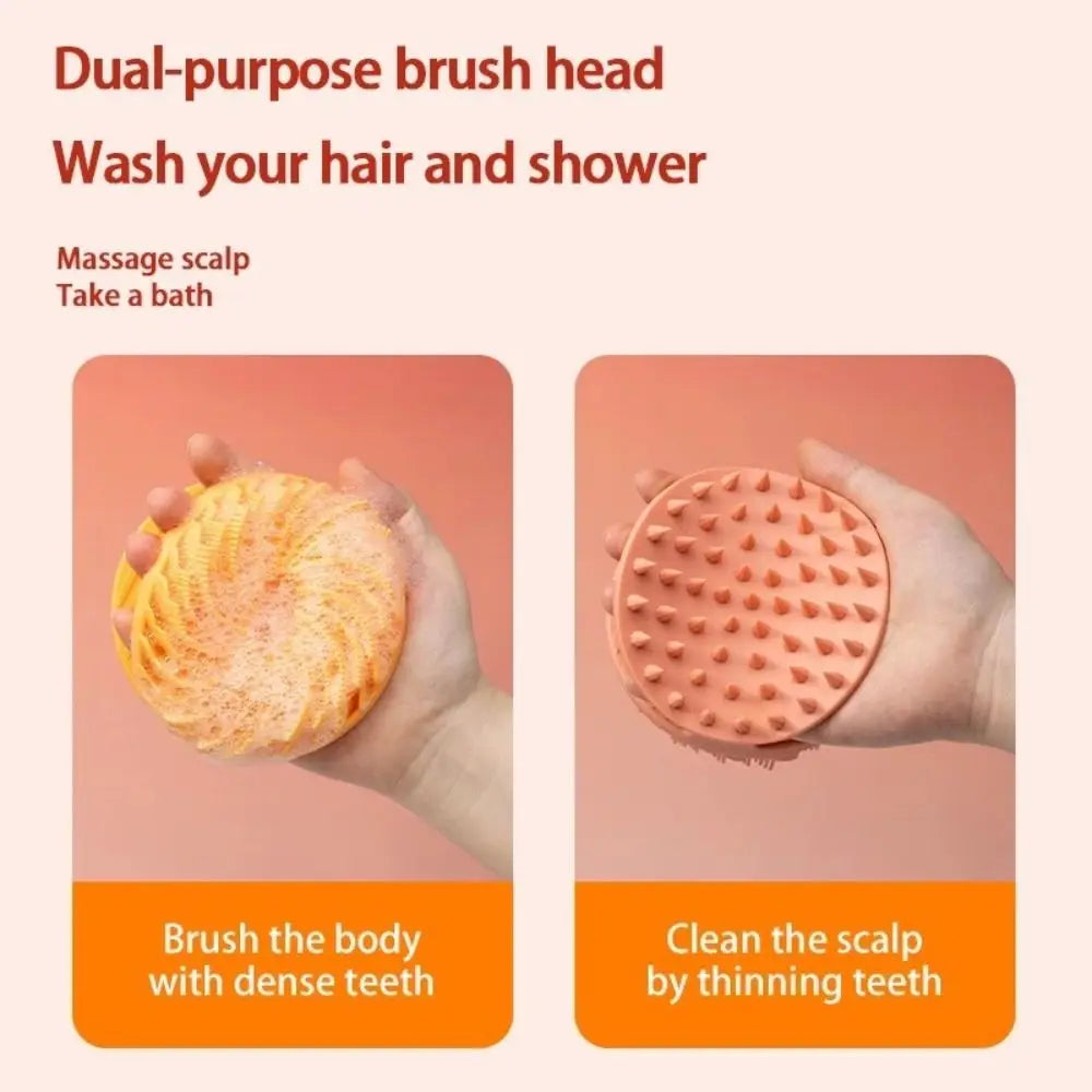 Double-Sided Silicone Shower Brush – Soft Bristle Body Massage & Exfoliating Bath Mud Remover
