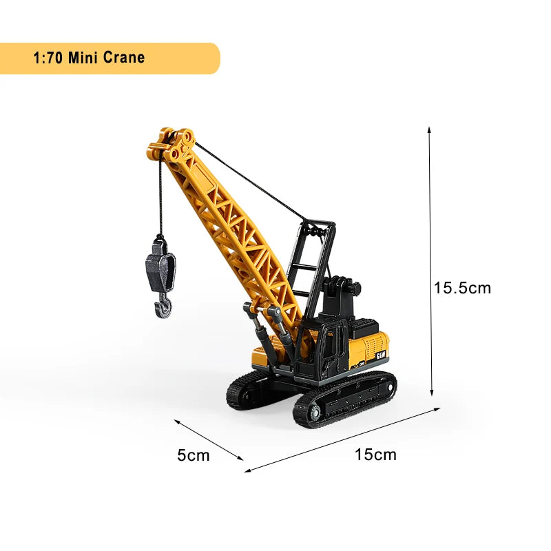 Die-Cast Engineering Vehicle Toy – Excavator, Crane, Bulldozer & Backhoe for Kids