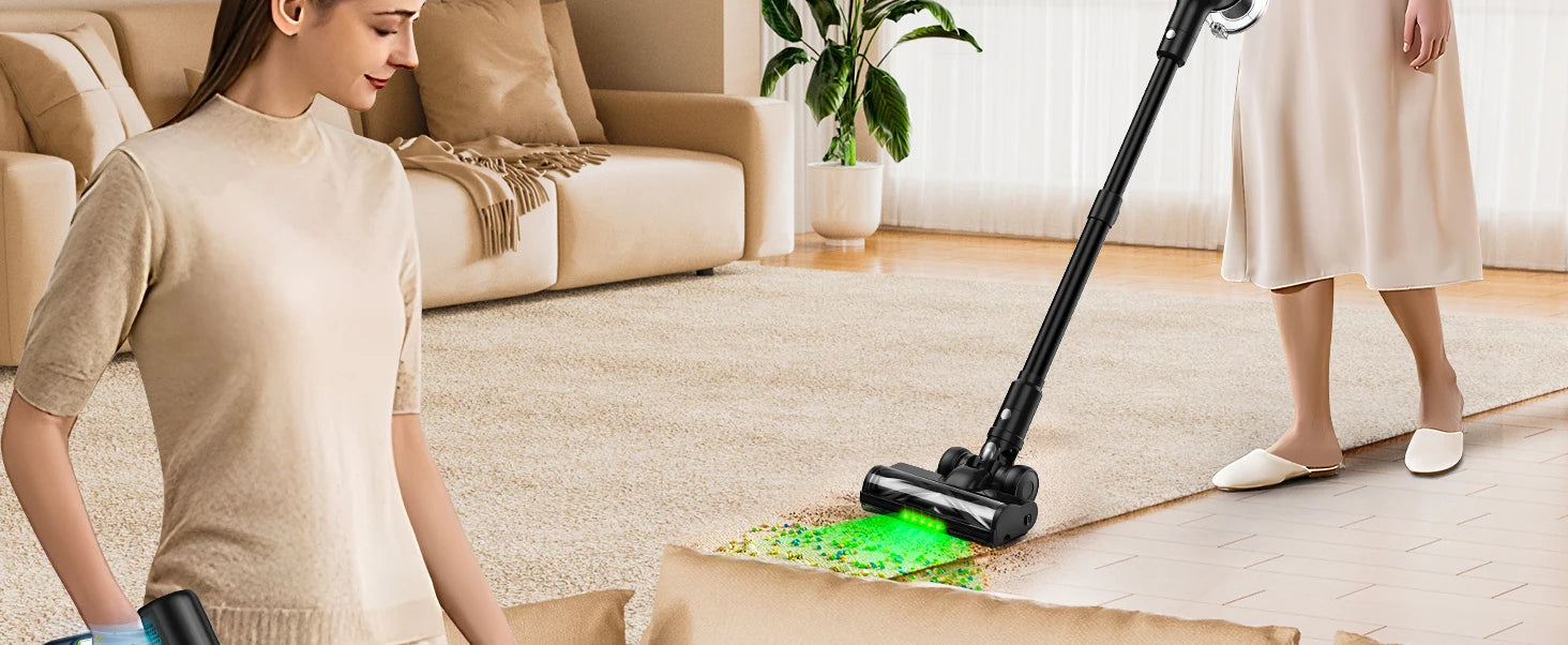 SUXIANGVAC Cordless Stick Vacuum Cleaner — 500W 55Kpa, 55-Min Runtime, Anti-Tangle, HEPA, Self-Standing