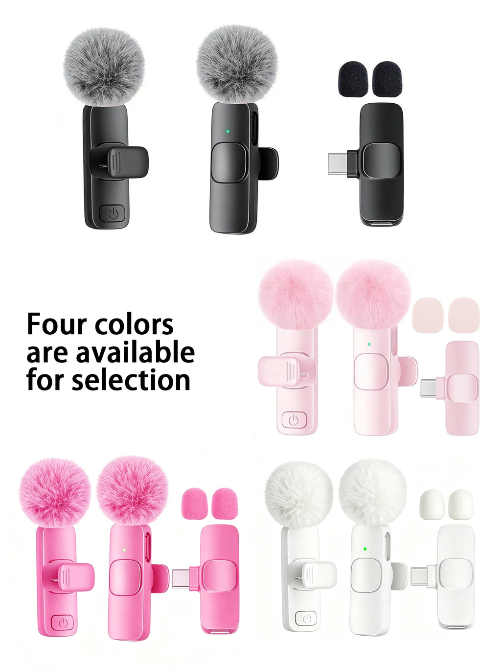 Crystal Clear Audio. Zero Setup. — Wireless Lavalier Microphone | Type-C, Plug & Play, 30m Range, Noise Reduction, 360° Pickup, 4 Colors