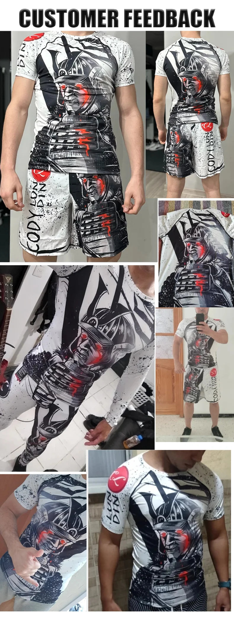 Men's MMA Rash Guard 4-Piece Fight Set – Sublimation Print Grappling Suit