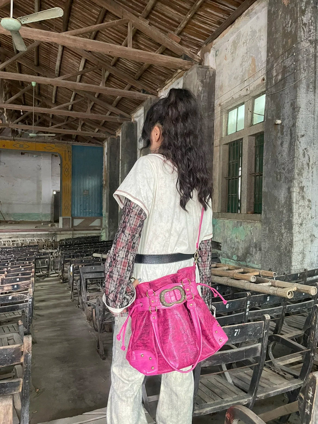 ABQP Vintage Distressed Large Capacity Underarm Tote Crossbody Bag – Designer Shoulder Handbag for Women