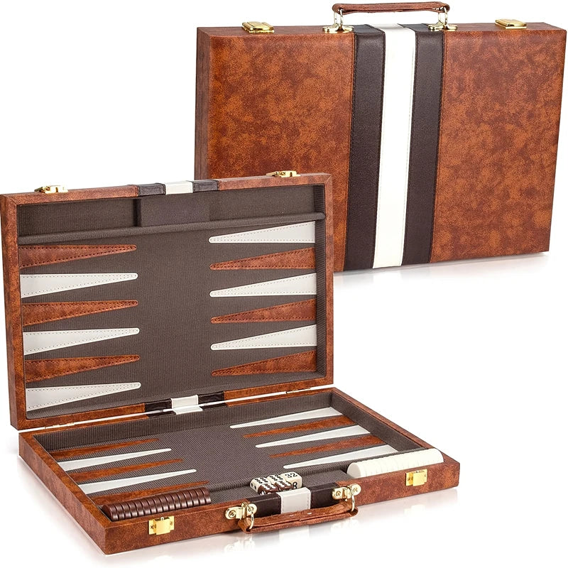 Folding Chess & Checkers Board Set – 15-Inch Portable Travel Game, PVC, Ages 14+