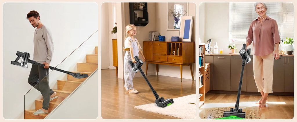 SUXIANGVAC Cordless Stick Vacuum Cleaner — 500W 55Kpa, 55-Min Runtime, Anti-Tangle, HEPA, Self-Standing