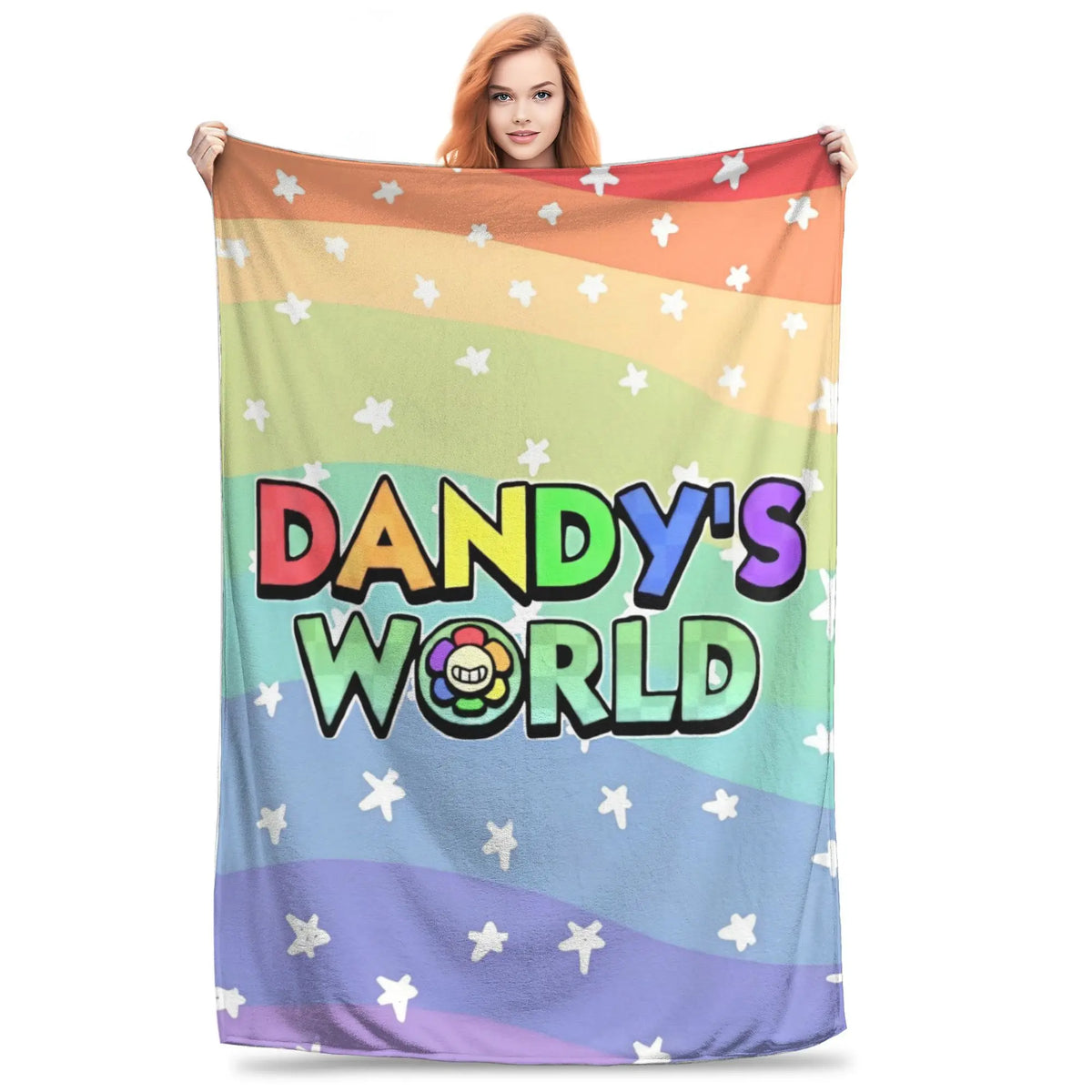 Dandy's World Pebble Fleece Throw Blanket – Soft Novelty Character Print, 5 Sizes