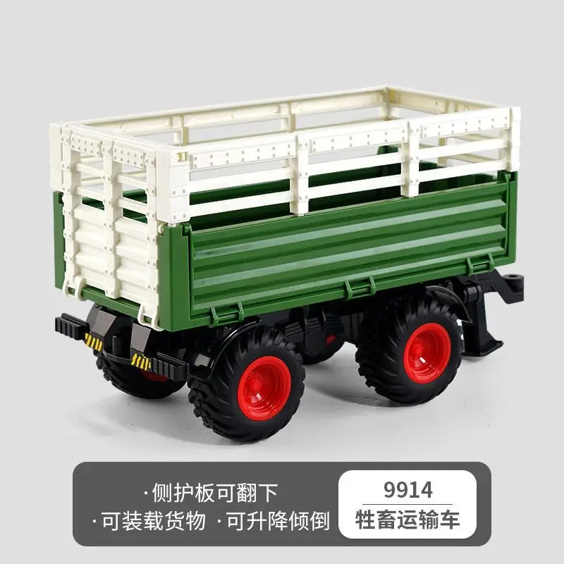 Farm Tractor Toy with Trailer & Accessories – Simulation Farmer Vehicle Set for Kids