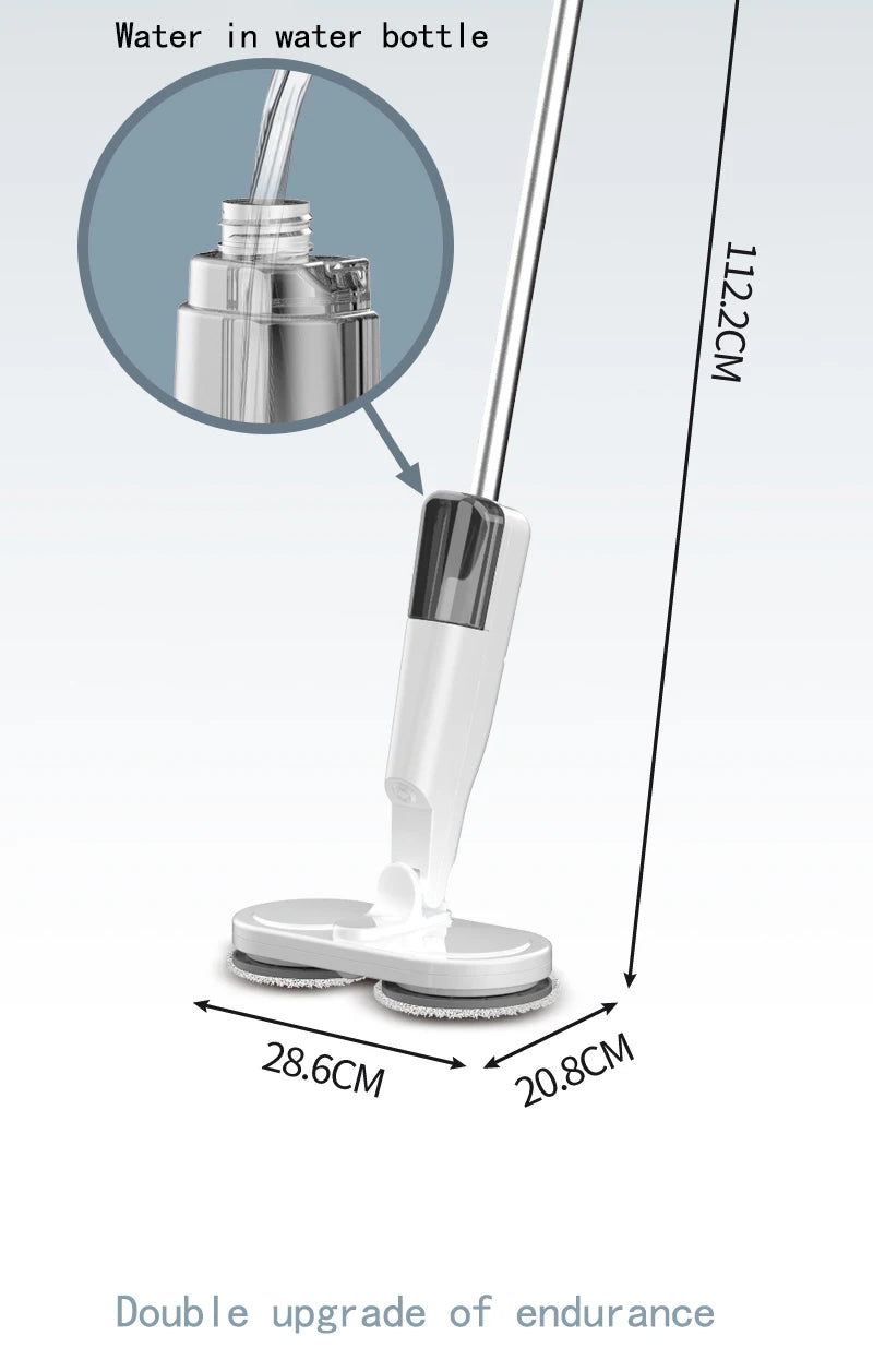 2-in-1 Wireless Electric Spin Mop & Floor Scrubber