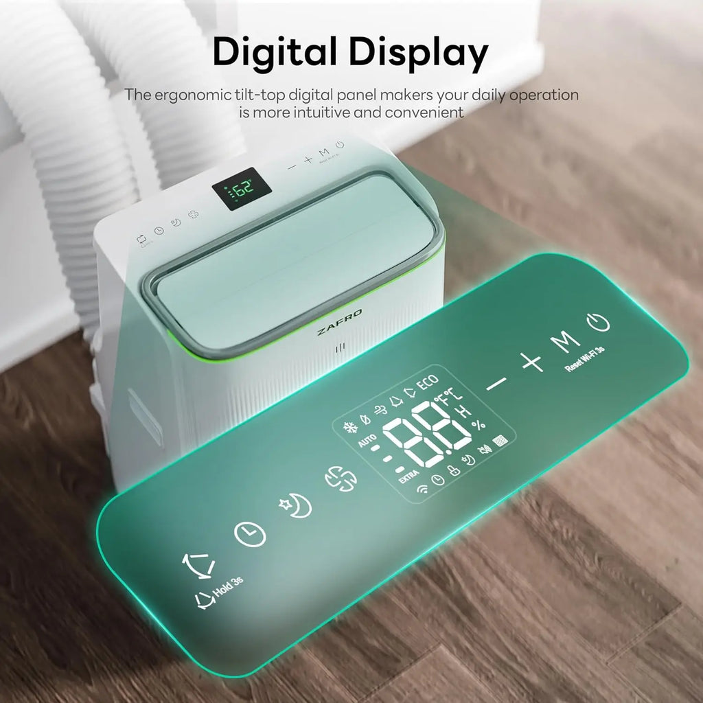 14,000 BTU Dual Hose Portable Air Conditioner — Inverter Technology, Ultra Quiet 42dB, Drainage-Free, APP & Remote Control