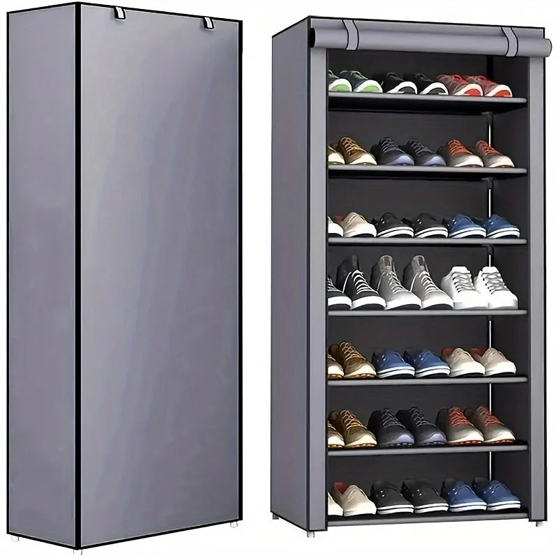 6-10 Tier Shoe Cabinet with Dust-Proof Rolling Shutter Door – Space-Saving Storage for Entryway, Hallway & Bedroom