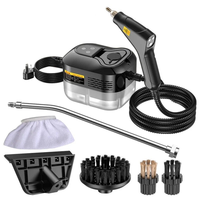 2500W Handheld Steam Cleaner – Digital Display, 6-Speed, 1200ml Tank, 110V/220V, Kitchen, Car & Furniture