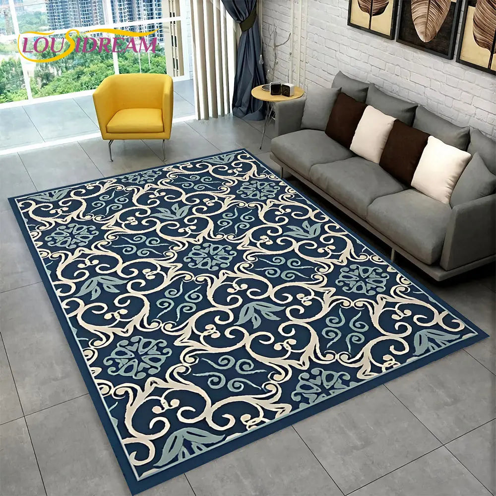 Turkey Persian Bohemian Area Rug Large,Carpet Rug for Living Room Bedroom Sofa Doormat Decoration,Kid Play Non-slip Floor Mat