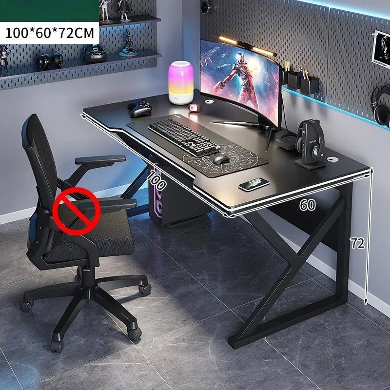 Student Writing & E-Sports Computer Desk — Metal Frame Home Office Workbench