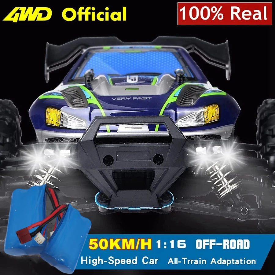 4WD 1:16 Scale High Speed Brushless RC Car – 50 or 80KM/H Off-Road Drift Racing Buggy Truck