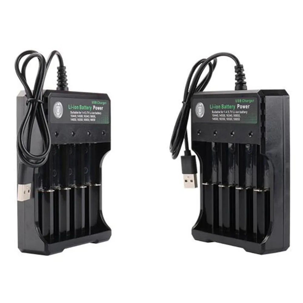 USB Li-ion Battery Charger – 2, 3 or 4 Slot Independent Charging for 18650, 18350 & 18500 Batteries