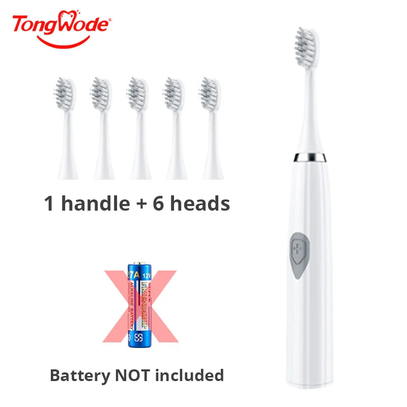 Tongwode Sonic Electric Toothbrush for Adults – Soft Bristle, IPX6 Waterproof, 3 Brush Heads