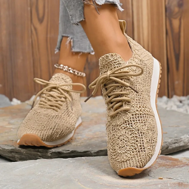 Women's Air Mesh Lace-Up Sneakers