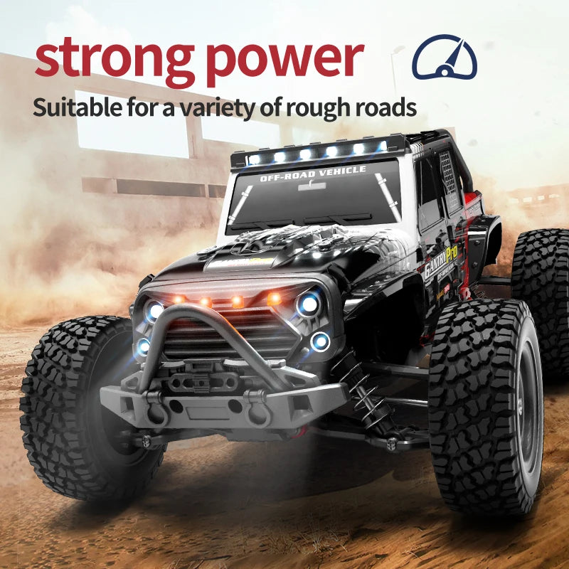 16103 PRO 1:16 Scale 4WD Brushless RC Car – 70KM/H Off-Road Climbing Truck with LED Lights