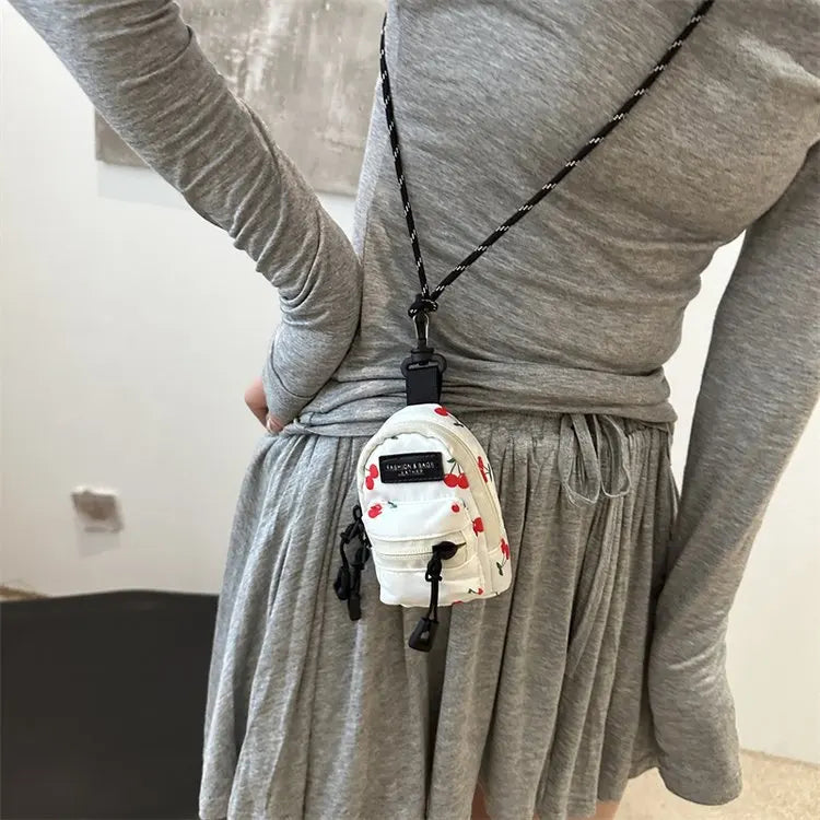 Women Small Bag Mini Lipstick Headphones Trendy Fashionable Pendant Bag Simple Niche Design Fabric Single-shoulder Crossbody Bag