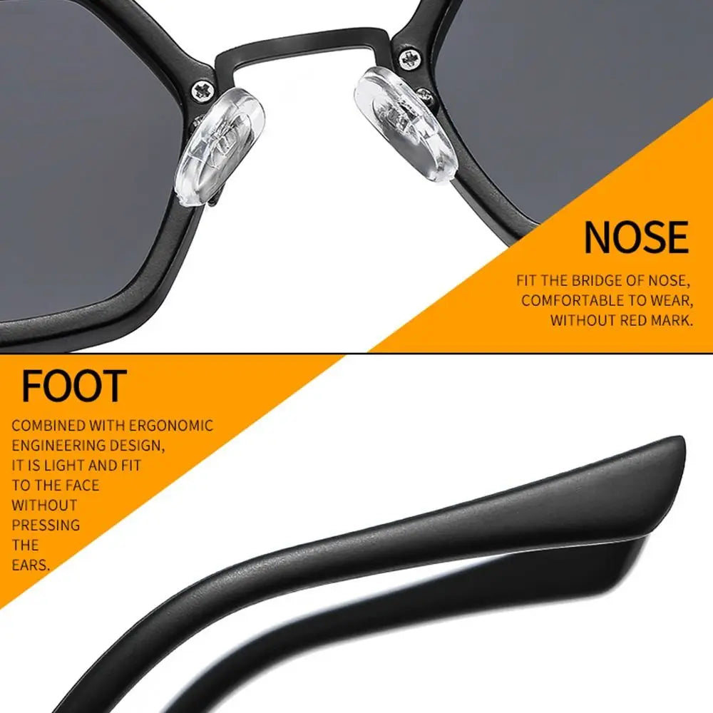Polygon Metal Frame Square UV Sunglasses — Retro Punk