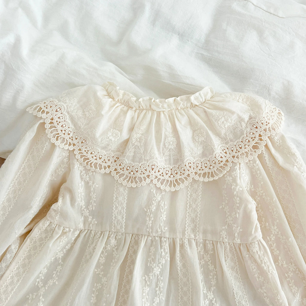 Ruffle Trim Lace Collar Baby Girls Dress — Sweet Princess Party Dress