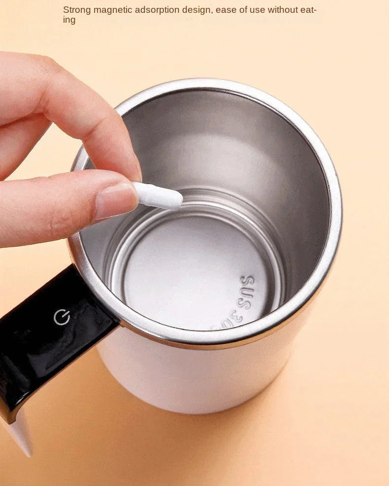 380ml Self-Stirring Electric Coffee Mug – IPX67 Waterproof, LCD Temp Display & USB-C Rechargeable Auto Mixing Cup