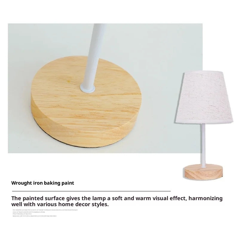 Fabric Shade Table Lamp – Compact LED Bedside Light