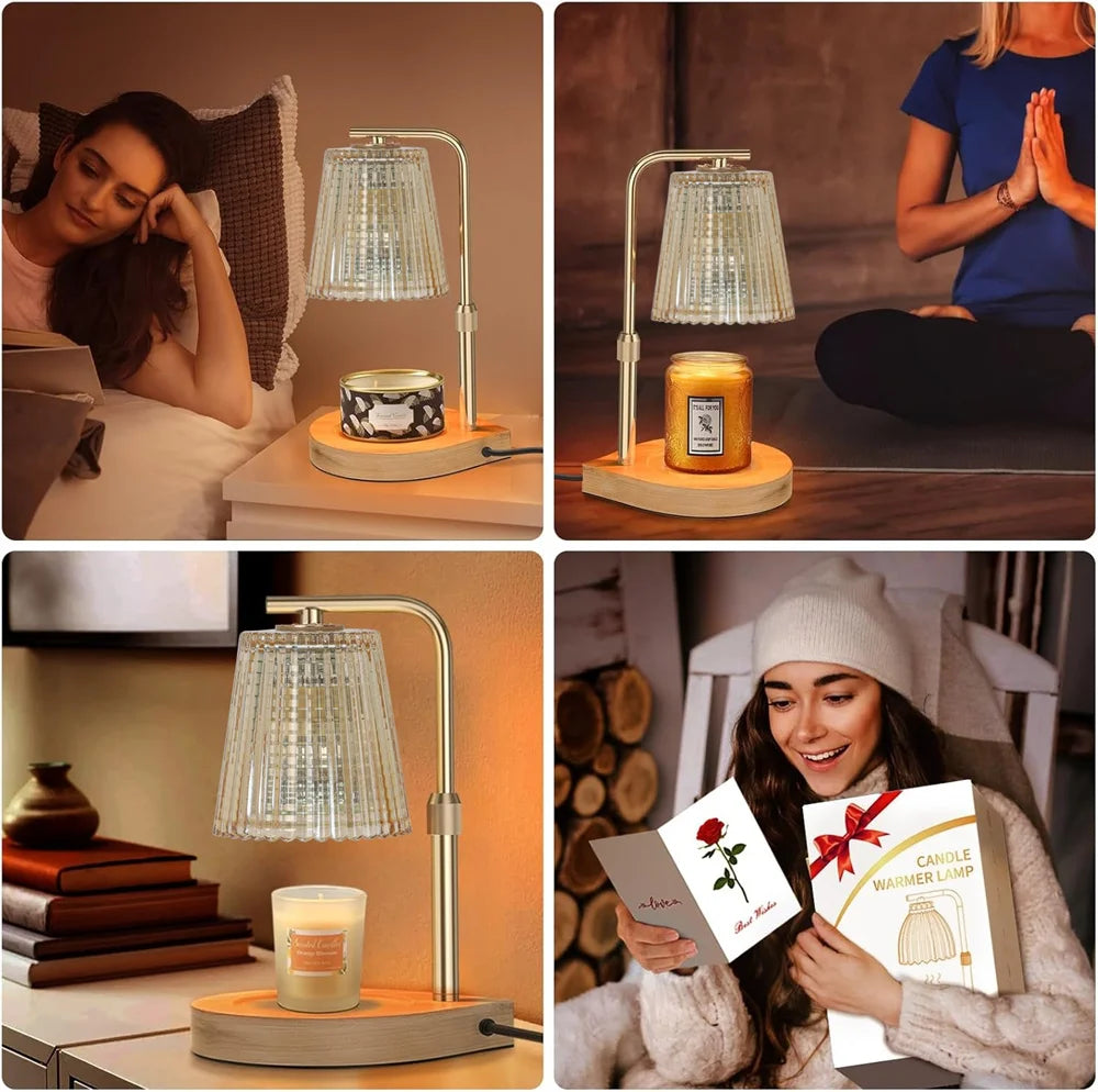 Flower Candle Warmer Lamp with Adjustable Height