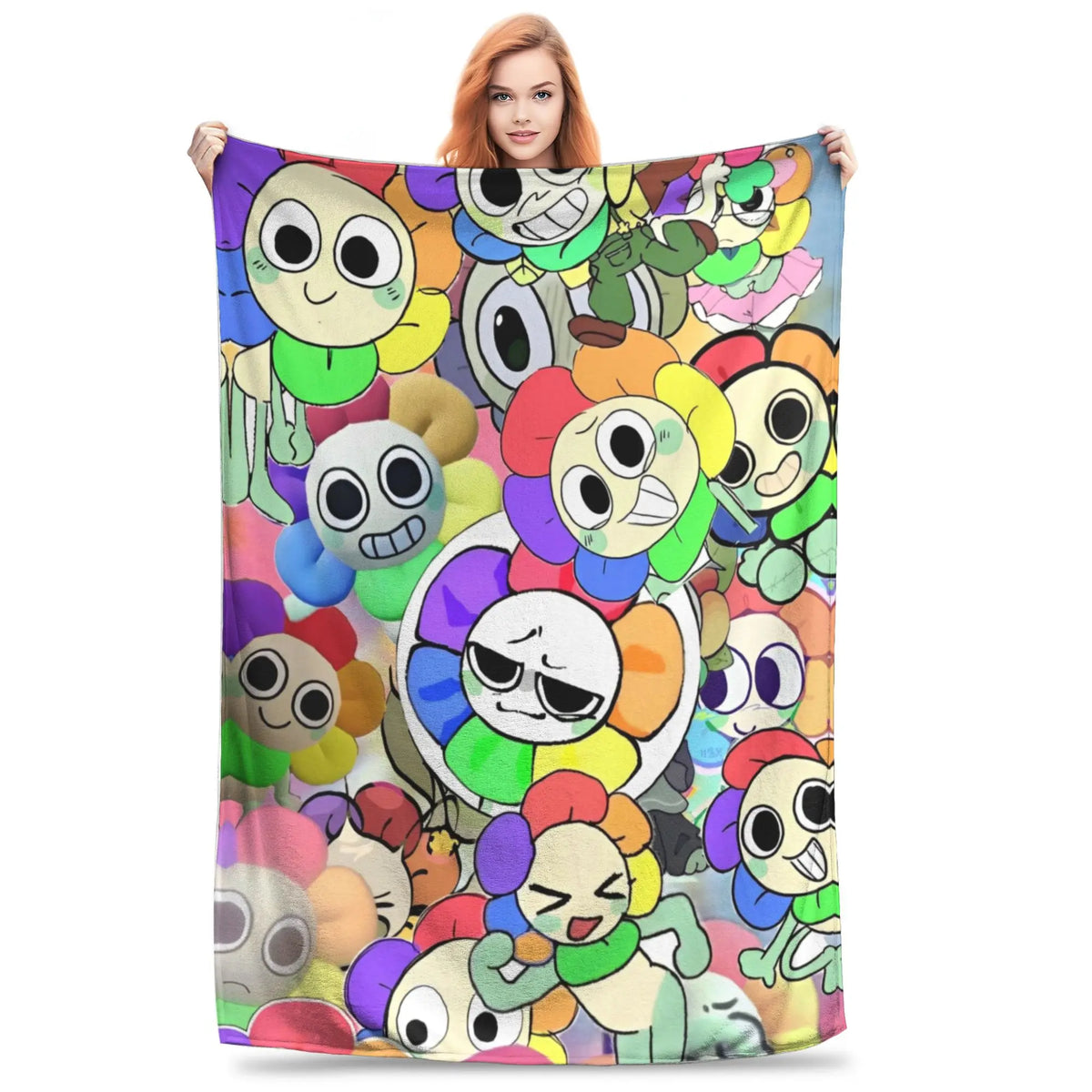 Dandy's World Pebble Fleece Throw Blanket – Soft Novelty Character Print, 5 Sizes