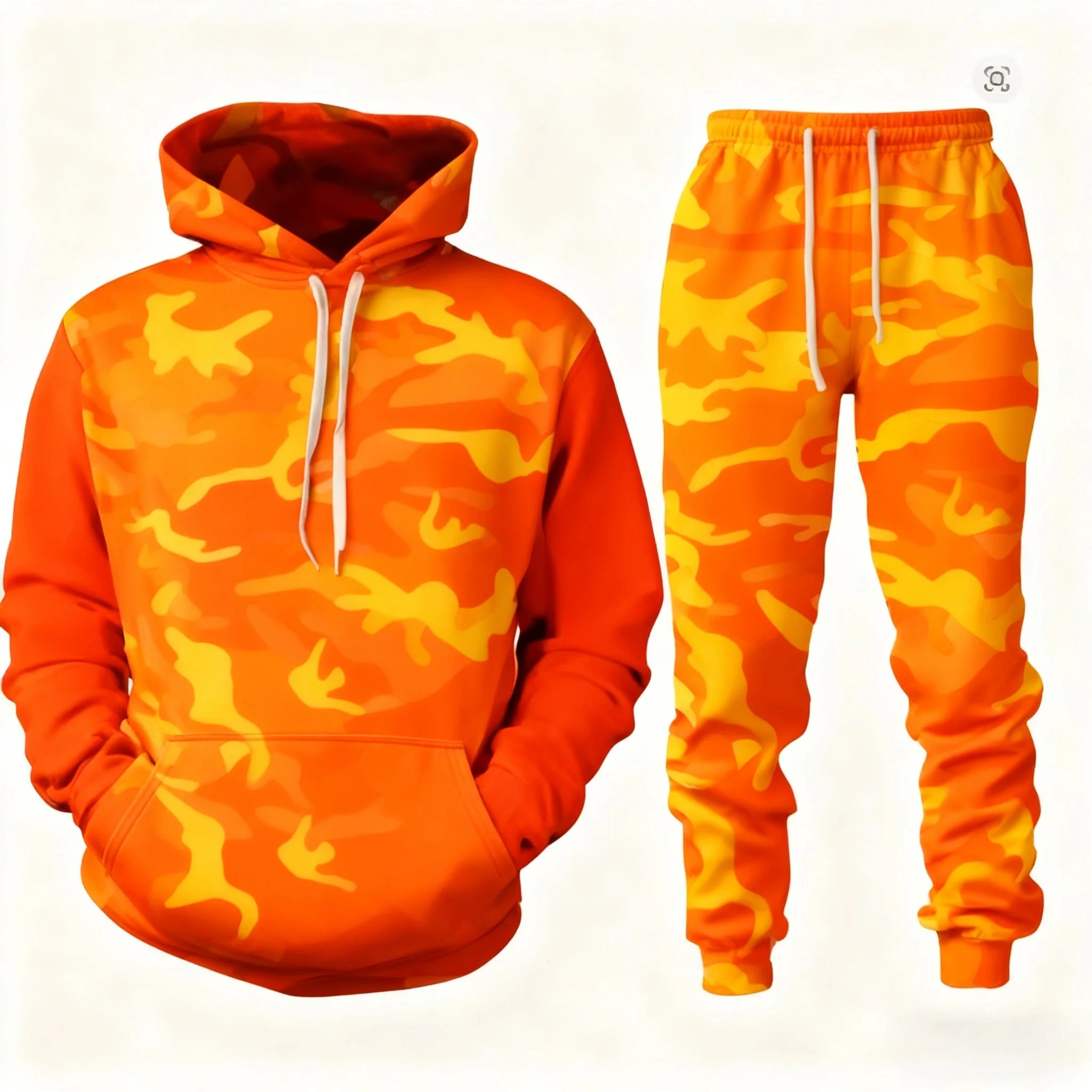 Men's Santa Claus 3D Print Hoodie & Pants Jogging Set – Camouflage Co-Ord