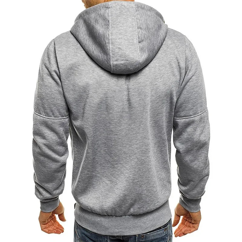 Men's Zip Hooded Sweatshirt Jacket — Casual Everyday Zip-Up Hoodie