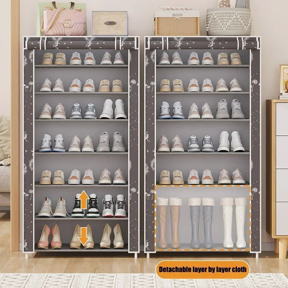 Multi-Layer Dustproof Shoe Rack Cabinet — Entryway Storage