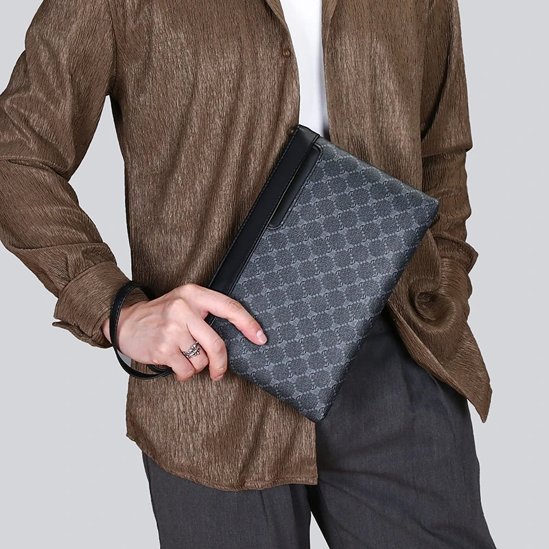 Luxury Design Business Men Day Clutch Bag Durable Soft PU Leather Money Pouch Bag Fashion Male Cardholder Case Phone Handbags