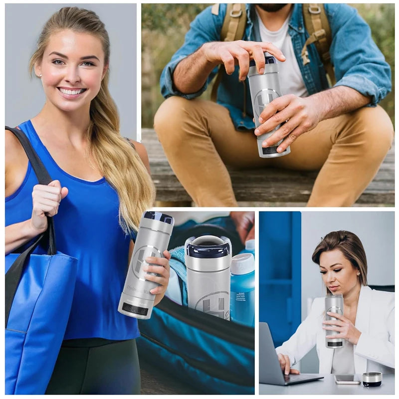 Hydrogen Water Bottle Generator — 9000 PPB, 3-in-1 Portable Water Ionizer