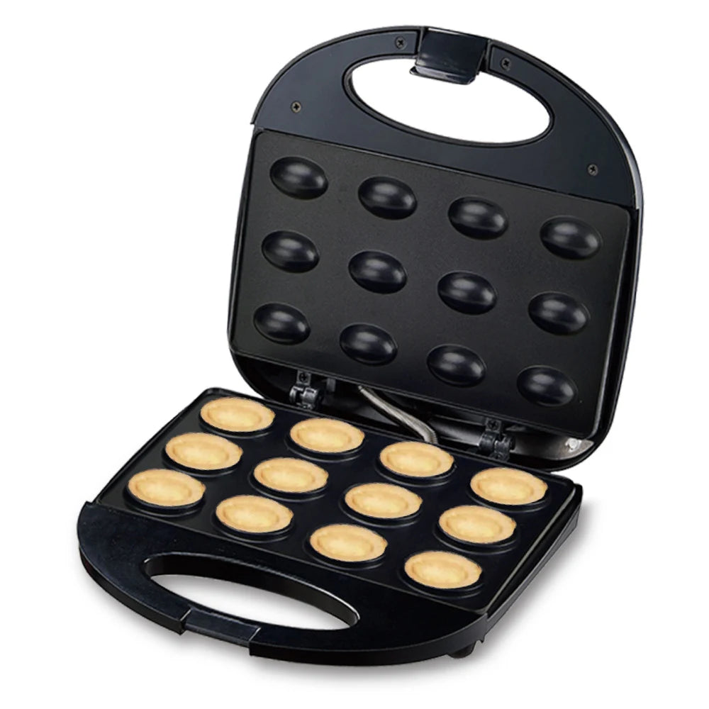 Electric Walnut Cake Waffle Maker — 12-Hole Nut-Shaped Biscuit & Snack Baking Machine