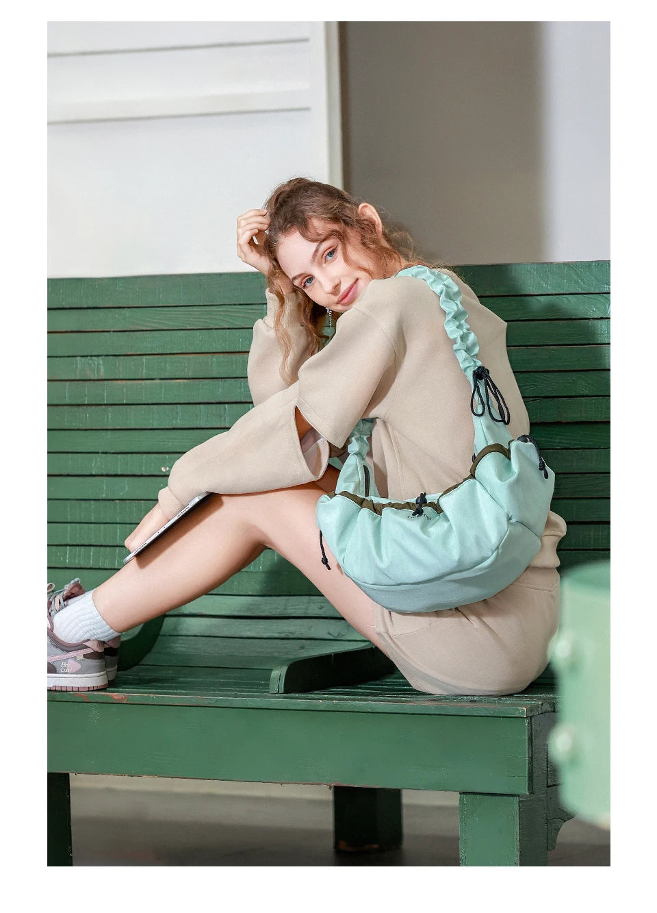 Tigernu Women Bags Fashion Half-Moon Shoulder Bag Female Underarm Bag Light Wrinkled Drawstring Handbag Women Totes Shoulder Bag